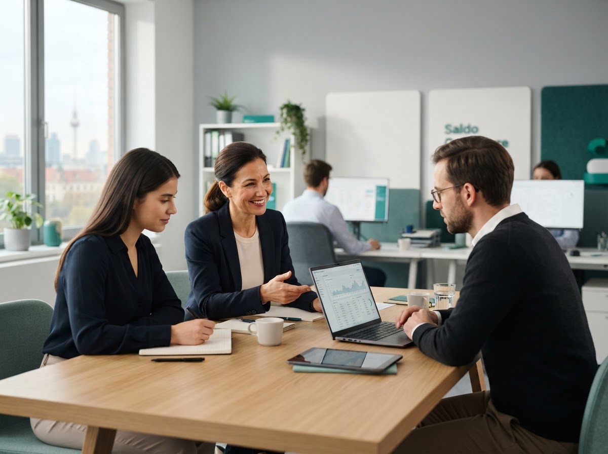 Saldo Capitore team reviewing AI-generated investment analysis